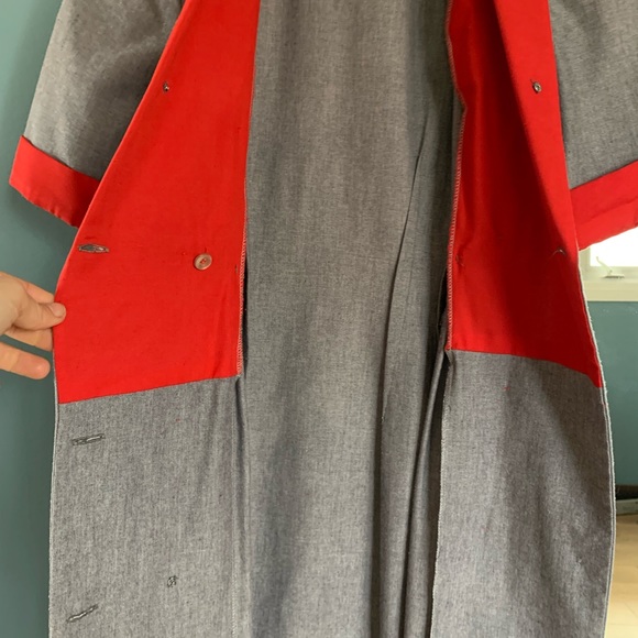 Vintage grey and red dress - Picture 8 of 9